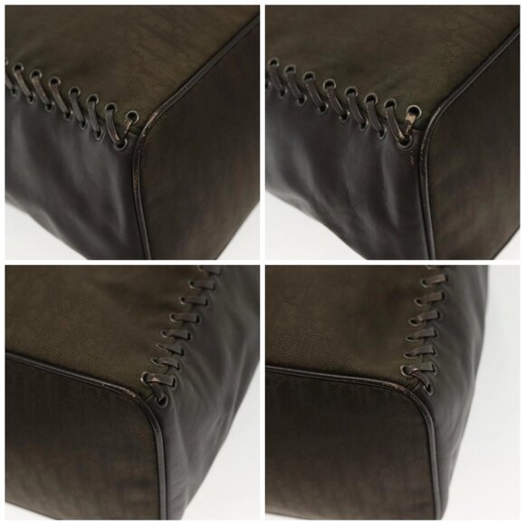 Christian Dior Trotter Canvas Hand Bag Khaki Auth 135198 - Picture 14 of 16